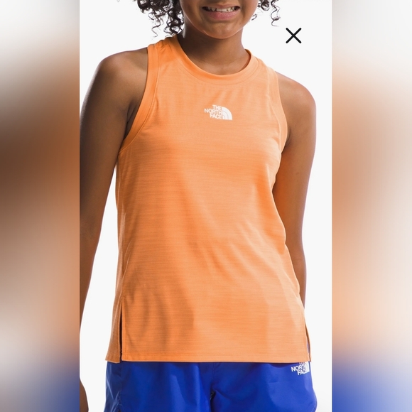 NORTHFACE Girls NeverStop Tank Bright Cantaloupe 18/20 NWT - Picture 4 of 5
